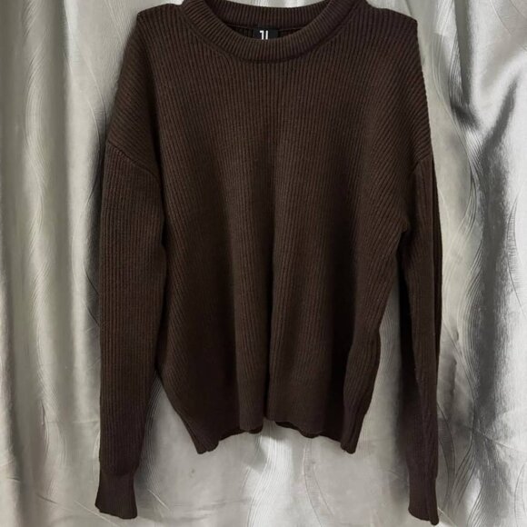 Tops - Brown Knit Long Sleeve